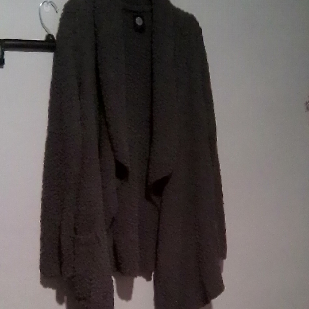 Cozy Gray Open Front Cardigan